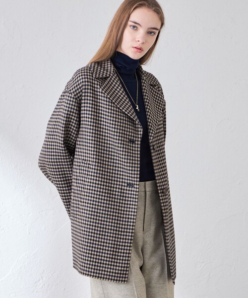 MACKINTOSH LONDON(マッキントッシュ ロンドン)の「【DURRIS/デュリス】ライトウールリバーコート(ピーコート・レディース・ネイビー/ダークネイビー/チャコールグレー・38)」の2枚目の写真