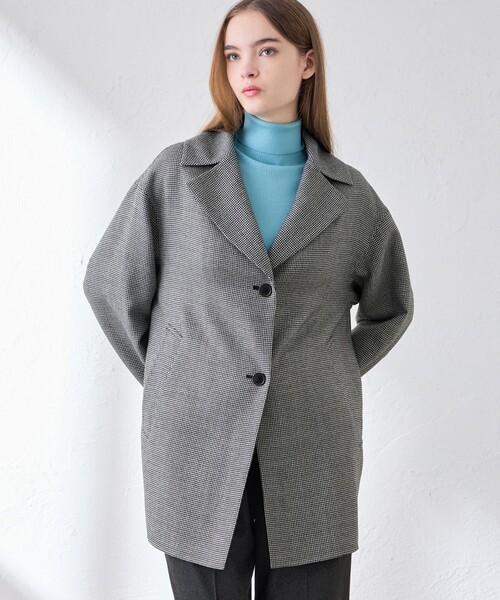 MACKINTOSH LONDON(マッキントッシュ ロンドン)の「【DURRIS/デュリス】ライトウールリバーコート(ピーコート・レディース・ネイビー/ダークネイビー/チャコールグレー・38)」の1枚目の写真