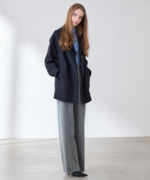MACKINTOSH LONDON(マッキントッシュ ロンドン)の「【DURRIS/デュリス】ライトウールリバーコート(ピーコート・レディース・ネイビー/ダークネイビー/チャコールグレー・38)」の18枚目の写真