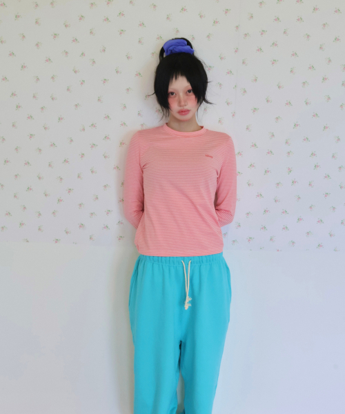 KIKOZY(キコジ)の「Mellow Stripe Long Sleeve_Cherry Red(Tシャツ/カットソー・レディース・その他・FREE)」の4枚目の写真