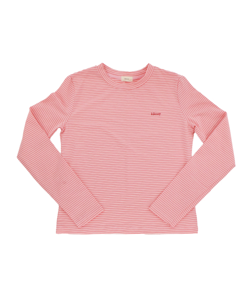 KIKOZY(キコジ)の「Mellow Stripe Long Sleeve_Cherry Red(Tシャツ/カットソー・レディース・その他・FREE)」の3枚目の写真