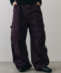 Military Strap Detail Wide Cargo Pants / ミリタリー ストラップディテール ワイド カーゴパンツ