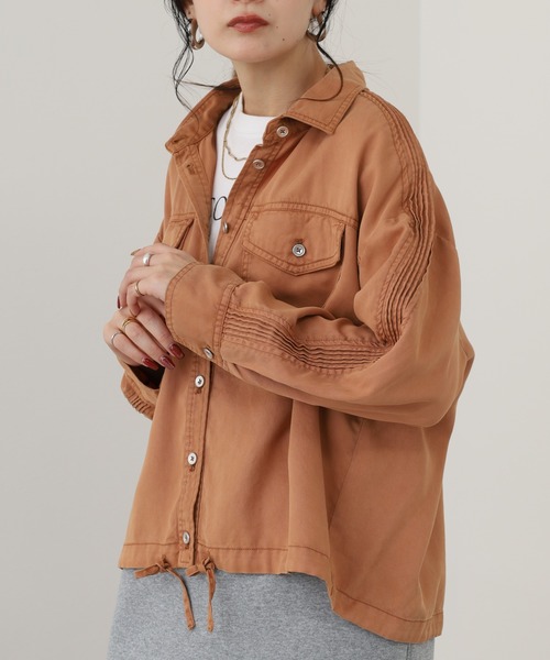 EGLANTINE(エグランティーヌ)の「EGLANTINE デニムライクセルロースブラウス(シャツ/ブラウス・レディース・チャコールグレー/テラコッタ・38)」の20枚目の写真
