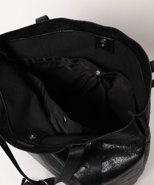 cache cache（カシュ カシュ）の「カシュカシュ cachecache / ポーチ付グリッタートートバッグ（トートバッグ・レディース・シルバー/ブラック・FREE）」の5枚目の写真
