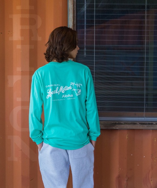 LOCALMOTION HAWAII(ローカルモーション ハワイ)の「アロハタグ 長袖Tシャツ(Tシャツ/カットソー・メンズ・ミント/ホワイト/ネイビー・SMALL/X-LARGE/LARGE/MEDIUM)」の5枚目の写真