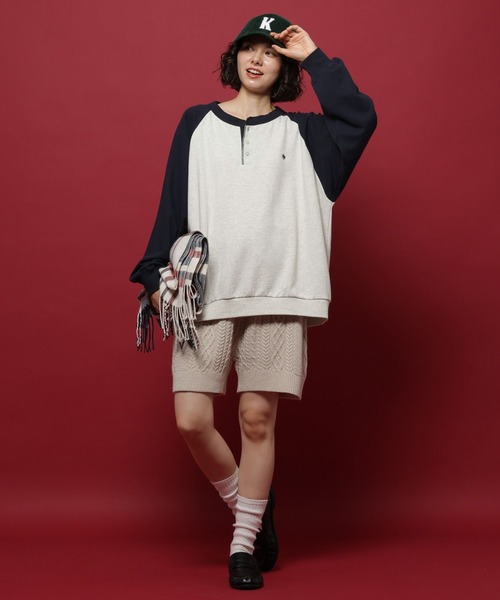 POLO BCS(ポロ ビーシーエス)の「【POLO British Country Spirit】ラグランヘンリープルオーバー(スウェット・レディース・ブラウン/ライトブルー/グレー/チャコール・MEDIUM/LARGE)」の5枚目の写真