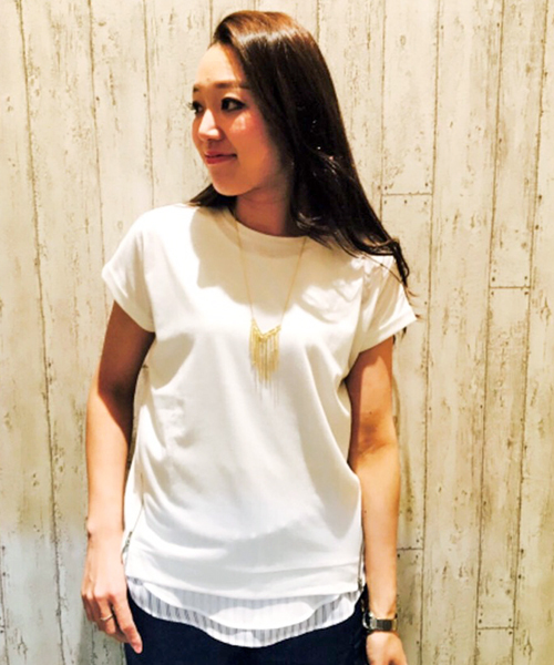 VENCEEXCHANGE（ヴァンスエクスチェンジ）の「裾ZIPT×タンクレイヤードプルオーバー       （Tシャツ/カットソー・レディース・ブラック/グレー/ホワイト・MEDIUM）」の2枚目の写真