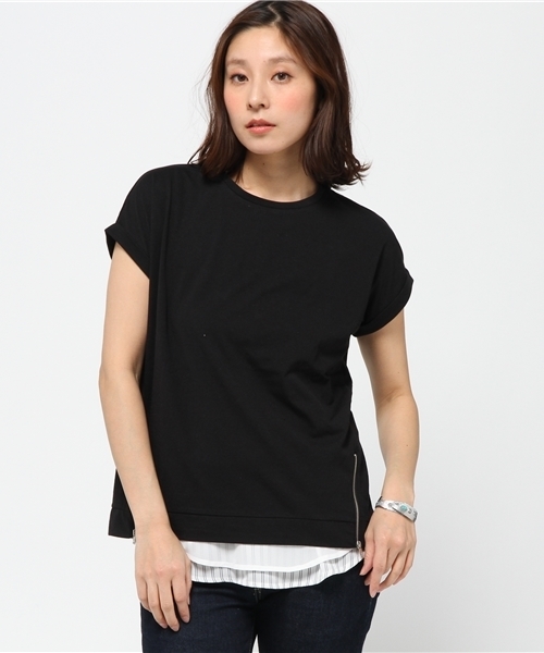 VENCEEXCHANGE（ヴァンスエクスチェンジ）の「裾ZIPT×タンクレイヤードプルオーバー       （Tシャツ/カットソー・レディース・ブラック/グレー/ホワイト・MEDIUM）」の14枚目の写真