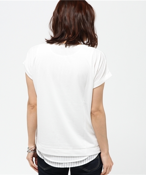 VENCEEXCHANGE（ヴァンスエクスチェンジ）の「裾ZIPT×タンクレイヤードプルオーバー       （Tシャツ/カットソー・レディース・ブラック/グレー/ホワイト・MEDIUM）」の6枚目の写真