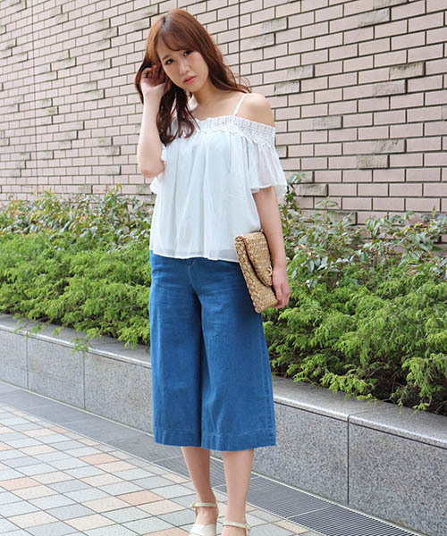 FREE'S MART（フリーズマート）の「オフショルダーブラウス（シャツ/ブラウス・レディース・ブルー/ホワイト/ピンク・FREE）」の12枚目の写真