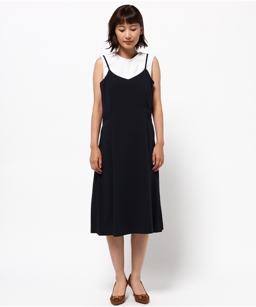 31 Sons de mode（トランテアン　ソン　ドゥ　モード）の「フレアキャミワンピース（ワンピース・レディース・ネイビー/カーキ・36/38）」の3枚目の写真