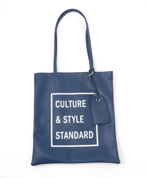 WEGO（ウィゴー）の「WEGO/ボックスロゴフェイクレザートートバッグ（トートバッグ・メンズ・ホワイト/ブラック/ネイビー・FREE）」の8枚目の写真