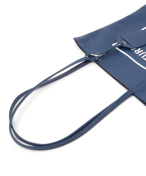 WEGO（ウィゴー）の「WEGO/ボックスロゴフェイクレザートートバッグ（トートバッグ・メンズ・ホワイト/ブラック/ネイビー・FREE）」の7枚目の写真