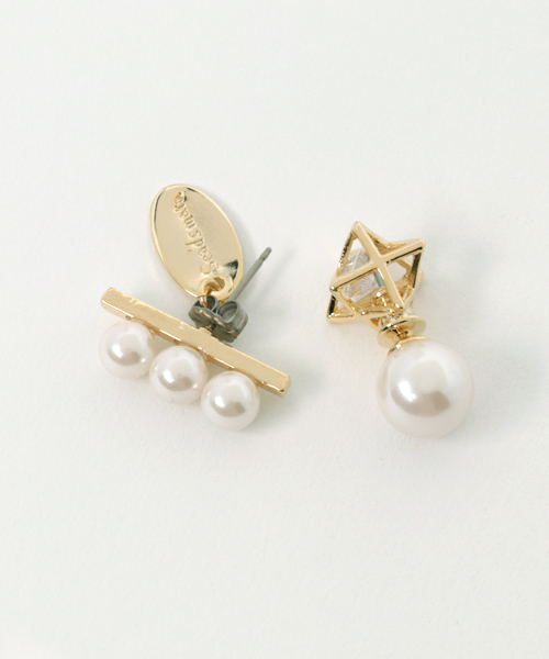 sea,ds mara シーズマーラ の トリプルパールアシメピアス ピアス 両耳用