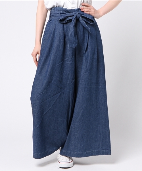 earth music&ecology(アースミュージックアンドエコロジー)の「・ハイウエストパンツ(その他パンツ・レディース・ライトカーキ/ライトインディゴブルー/ベージュ/インディゴブルー/ブラック・FREE)」の4枚目の写真