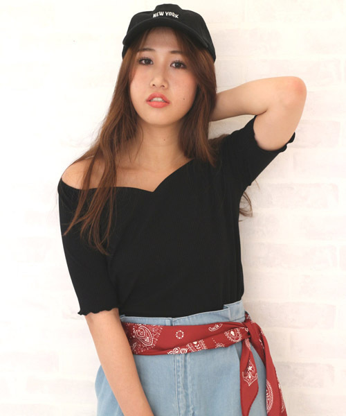Free S Mart フリーズマート の ハートカットネックカットソー Tシャツ カットソー Wear