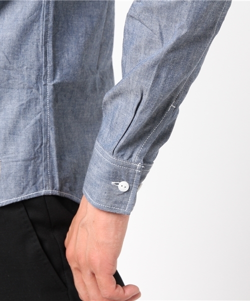 SABLE CLUTCH（セーブルクラッチ）の「SELVAGE CHAMBRAY 2WAY POCKET SHIRTS（シャツ/ブラウス・メンズ・ブルー・MEDIUM/SMALL/LARGE）」の5枚目の写真