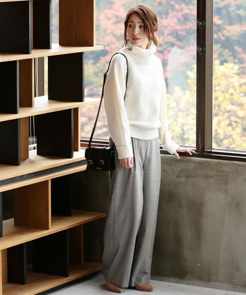 BEAUTY&YOUTH UNITED ARROWS（ビューティーアンドユースユナイテッドアローズ）の「BY∴ TRハウンドトゥースタックワイドパンツ ◆（その他パンツ・レディース・ブラウン/ブラック/ベージュ・SMALL/MEDIUM/LARGE）」の6枚目の写真