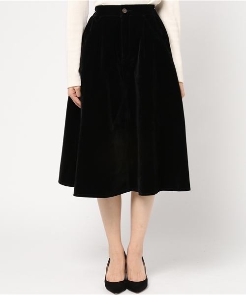 PUNYUS（プニュズ）の「ベロアミモレスカート（スカート・レディース・ブラック/イエロー/パープル/ワイン・1/2/3/4）」の13枚目の写真
