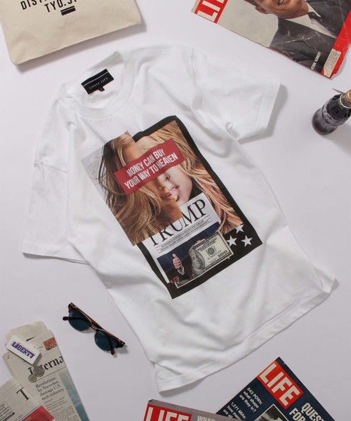 LIBERTY CITY（リバティシティ）の「【LIBERTY CITY/リバティーシティ】 [MONEY CAN BUY YOUR WAY TO HEAVEN] Tシャツ（Tシャツ/カットソー・メンズ・ホワイト/ライトグレー・LARGE/MEDIUM/SMALL）」の2枚目の写真