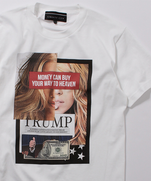 LIBERTY CITY（リバティシティ）の「【LIBERTY CITY/リバティーシティ】 [MONEY CAN BUY YOUR WAY TO HEAVEN] Tシャツ（Tシャツ/カットソー・メンズ・ホワイト/ライトグレー・LARGE/MEDIUM/SMALL）」の4枚目の写真