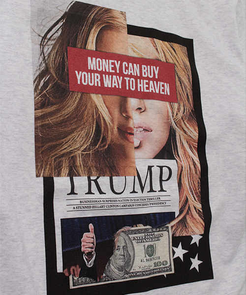 LIBERTY CITY（リバティシティ）の「【LIBERTY CITY/リバティーシティ】 [MONEY CAN BUY YOUR WAY TO HEAVEN] Tシャツ（Tシャツ/カットソー・メンズ・ホワイト/ライトグレー・LARGE/MEDIUM/SMALL）」の8枚目の写真