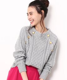 VIS | 【WEB限定カラー】ボタン付きボトルネックプルオーバー(ニット/セーター)