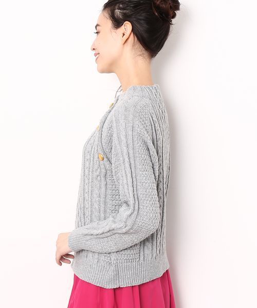 VIS（ビス）の「【WEB限定カラー】ボタン付きボトルネックプルオーバー（ニット/セーター・レディース・ホワイト/ライトグレー/ネイビー/ブルー系その他4・FREE）」の5枚目の写真