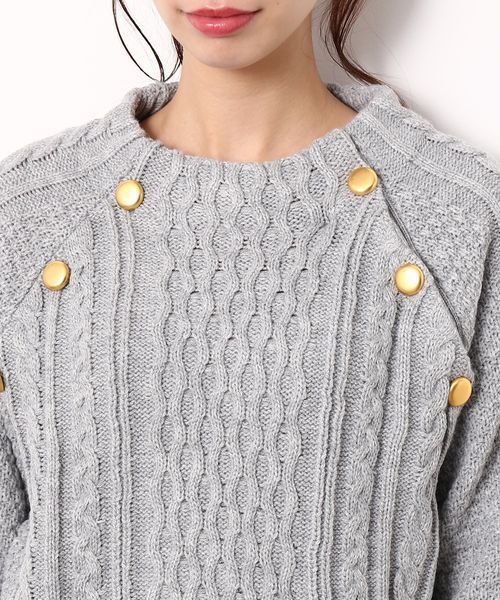 VIS（ビス）の「【WEB限定カラー】ボタン付きボトルネックプルオーバー（ニット/セーター・レディース・ホワイト/ライトグレー/ネイビー/ブルー系その他4・FREE）」の7枚目の写真