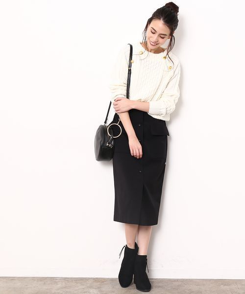 VIS（ビス）の「【WEB限定カラー】ボタン付きボトルネックプルオーバー（ニット/セーター・レディース・ホワイト/ライトグレー/ネイビー/ブルー系その他4・FREE）」の12枚目の写真