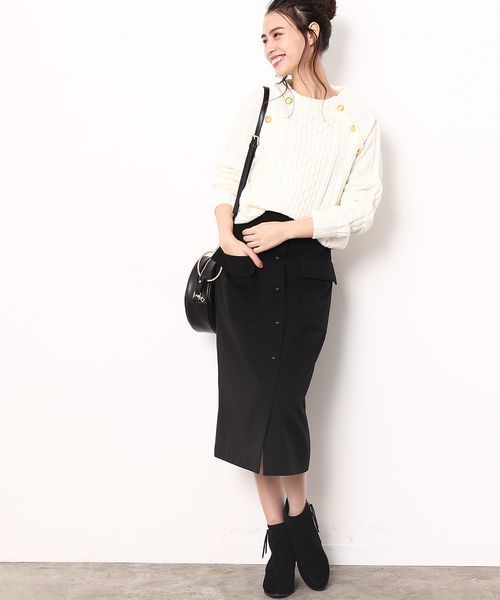 VIS（ビス）の「【WEB限定カラー】ボタン付きボトルネックプルオーバー（ニット/セーター・レディース・ホワイト/ライトグレー/ネイビー/ブルー系その他4・FREE）」の13枚目の写真