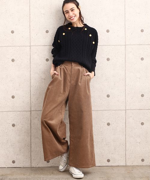 VIS（ビス）の「【WEB限定カラー】ボタン付きボトルネックプルオーバー（ニット/セーター・レディース・ホワイト/ライトグレー/ネイビー/ブルー系その他4・FREE）」の14枚目の写真