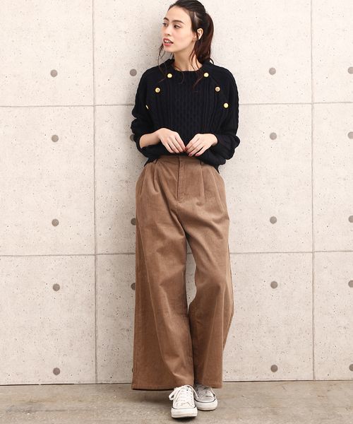 VIS（ビス）の「【WEB限定カラー】ボタン付きボトルネックプルオーバー（ニット/セーター・レディース・ホワイト/ライトグレー/ネイビー/ブルー系その他4・FREE）」の15枚目の写真