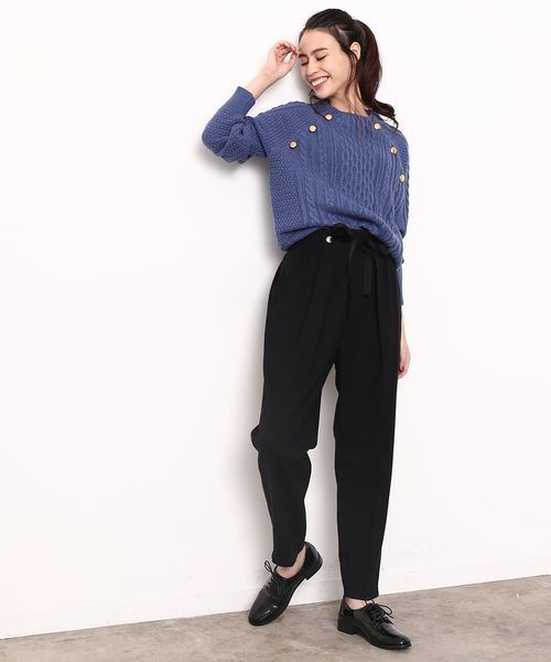 VIS（ビス）の「【WEB限定カラー】ボタン付きボトルネックプルオーバー（ニット/セーター・レディース・ホワイト/ライトグレー/ネイビー/ブルー系その他4・FREE）」の16枚目の写真