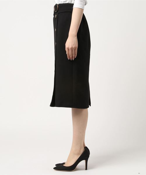 natural couture（ナチュラルクチュール）の「フロントボタンタイトSK（スカート・レディース・ブラック/カーキ/ピンクベージュ/サックスブルー・FREE）」の6枚目の写真