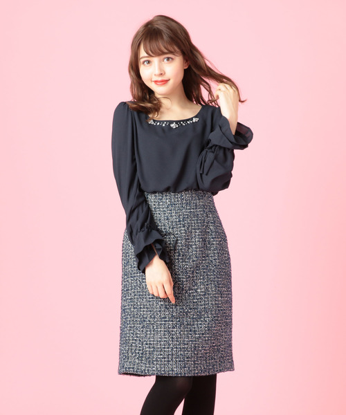 Miia ミーア の ファンシーツイードドッキングワンピース ワンピース Wear