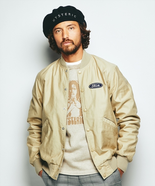HYSTERIC GLAMOUR(ヒステリックグラマー)の「HELL HYSTERIC ワッペン スタジャン(ブルゾン・メンズ・ベージュ/ネイビー/ブラック・LARGE/MEDIUM/SMALL)」の3枚目の写真