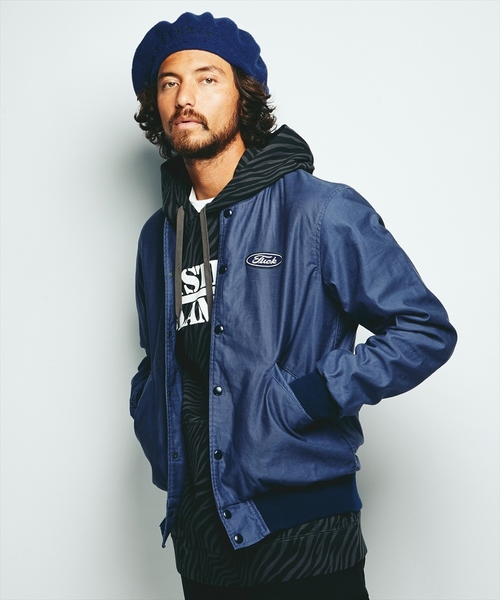 HYSTERIC GLAMOUR(ヒステリックグラマー)の「HELL HYSTERIC ワッペン スタジャン(ブルゾン・メンズ・ベージュ/ネイビー/ブラック・LARGE/MEDIUM/SMALL)」の1枚目の写真