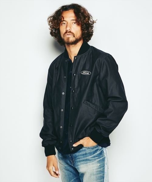 HYSTERIC GLAMOUR(ヒステリックグラマー)の「HELL HYSTERIC ワッペン スタジャン(ブルゾン・メンズ・ベージュ/ネイビー/ブラック・LARGE/MEDIUM/SMALL)」の2枚目の写真
