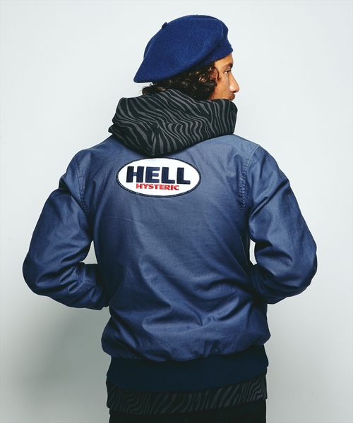 HYSTERIC GLAMOUR(ヒステリックグラマー)の「HELL HYSTERIC ワッペン スタジャン(ブルゾン・メンズ・ベージュ/ネイビー/ブラック・LARGE/MEDIUM/SMALL)」の8枚目の写真