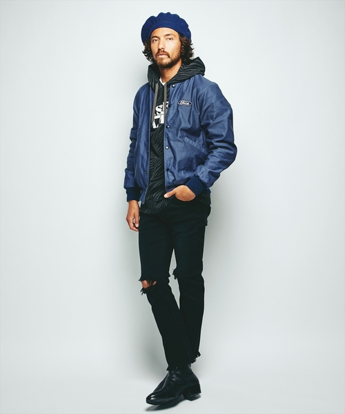 HYSTERIC GLAMOUR(ヒステリックグラマー)の「HELL HYSTERIC ワッペン スタジャン(ブルゾン・メンズ・ベージュ/ネイビー/ブラック・LARGE/MEDIUM/SMALL)」の9枚目の写真