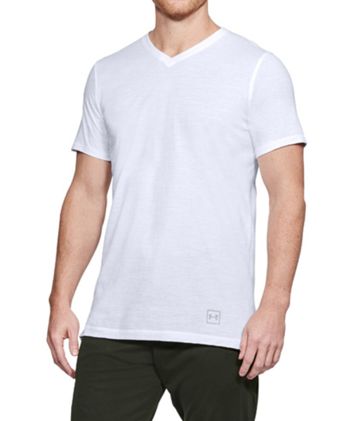 UNDER ARMOUR（アンダーアーマー）の「メンズ ライフスタイル半袖Tシャツ / スポーツスタイルコアVネック（Tシャツ/カットソー・メンズ・ブラック/ダークオリーブ/ホワイト/ネイビー/レッド/チャコールグレー/エメラルド・3XL/M/XXL/S/XL/L/SM/LG/MD）」の2枚目の写真