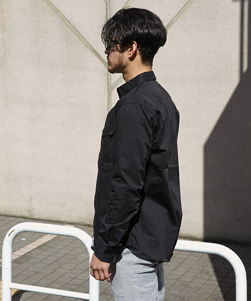 AZUL by moussy（アズールバイマウジー）の「長袖ミリタリーシャツ（シャツ/ブラウス・メンズ・ブラック/カーキ・SMALL/MEDIUM/LARGE）」の8枚目の写真