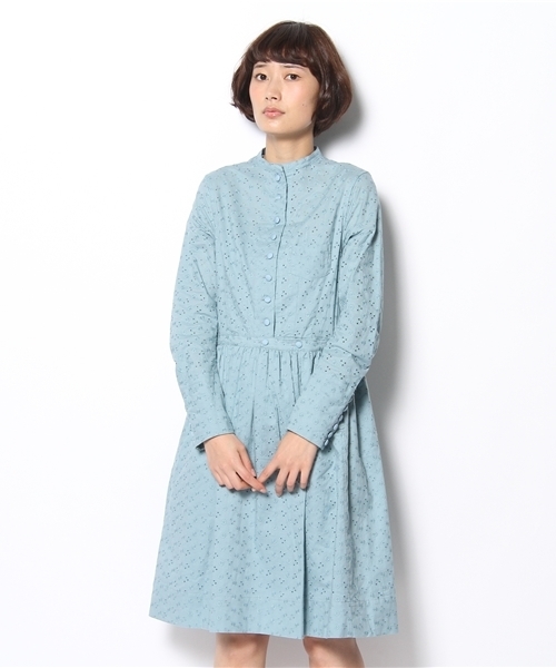 BEAMS BOY（ビームスボーイ）の「○O.ｶｯﾄﾜｰｸNurDrsLS（ワンピース・レディース・ホワイト/ブルー・ONE SIZE）」の2枚目の写真