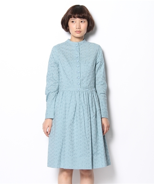 BEAMS BOY（ビームスボーイ）の「○O.ｶｯﾄﾜｰｸNurDrsLS（ワンピース・レディース・ホワイト/ブルー・ONE SIZE）」の3枚目の写真