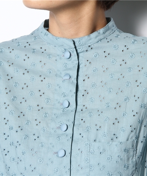 BEAMS BOY（ビームスボーイ）の「○O.ｶｯﾄﾜｰｸNurDrsLS（ワンピース・レディース・ホワイト/ブルー・ONE SIZE）」の7枚目の写真