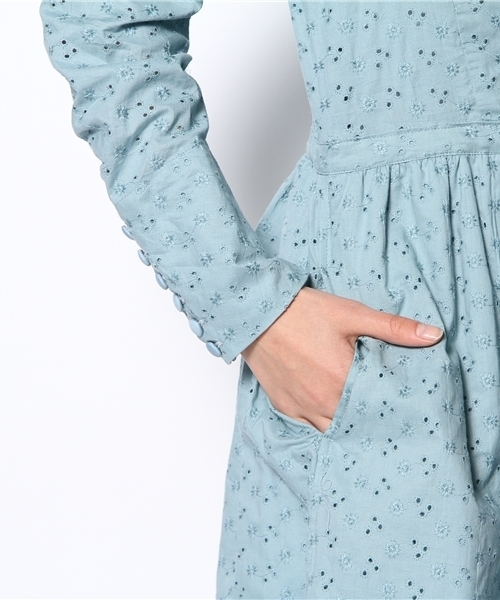 BEAMS BOY（ビームスボーイ）の「○O.ｶｯﾄﾜｰｸNurDrsLS（ワンピース・レディース・ホワイト/ブルー・ONE SIZE）」の10枚目の写真