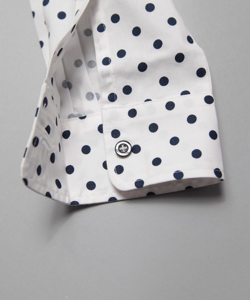 garsonwave（ギャルソンウェーブ）の「日本製ブロード水玉ボタンダウンシャツ(GW)（シャツ/ブラウス・メンズ・ネイビー/ブルー系その他/ホワイト/ホワイト系その他/ブラック系その他/ブラック・M/L/LL）」の8枚目の写真