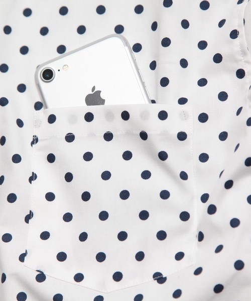 garsonwave（ギャルソンウェーブ）の「日本製ブロード水玉ボタンダウンシャツ(GW)（シャツ/ブラウス・メンズ・ネイビー/ブルー系その他/ホワイト/ホワイト系その他/ブラック系その他/ブラック・M/L/LL）」の9枚目の写真