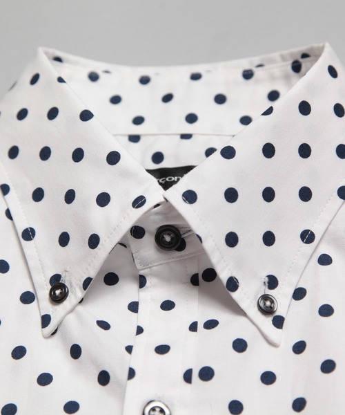 garsonwave（ギャルソンウェーブ）の「日本製ブロード水玉ボタンダウンシャツ(GW)（シャツ/ブラウス・メンズ・ネイビー/ブルー系その他/ホワイト/ホワイト系その他/ブラック系その他/ブラック・M/L/LL）」の10枚目の写真